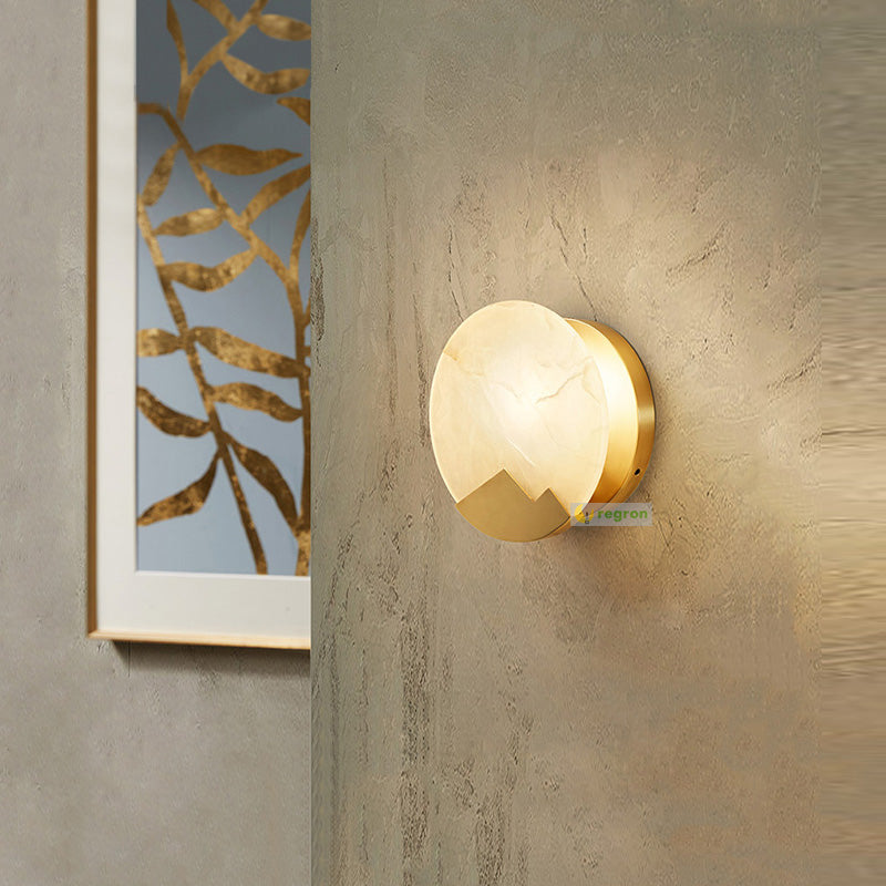 Applique Murale LED Nordic Minimalist - Lampe en Marmor et Laiton avec Dimmer
