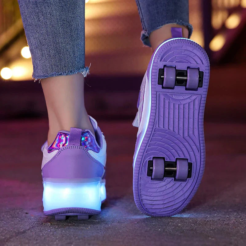 Zoe – Baskets Orthopédiques à Roulettes LED