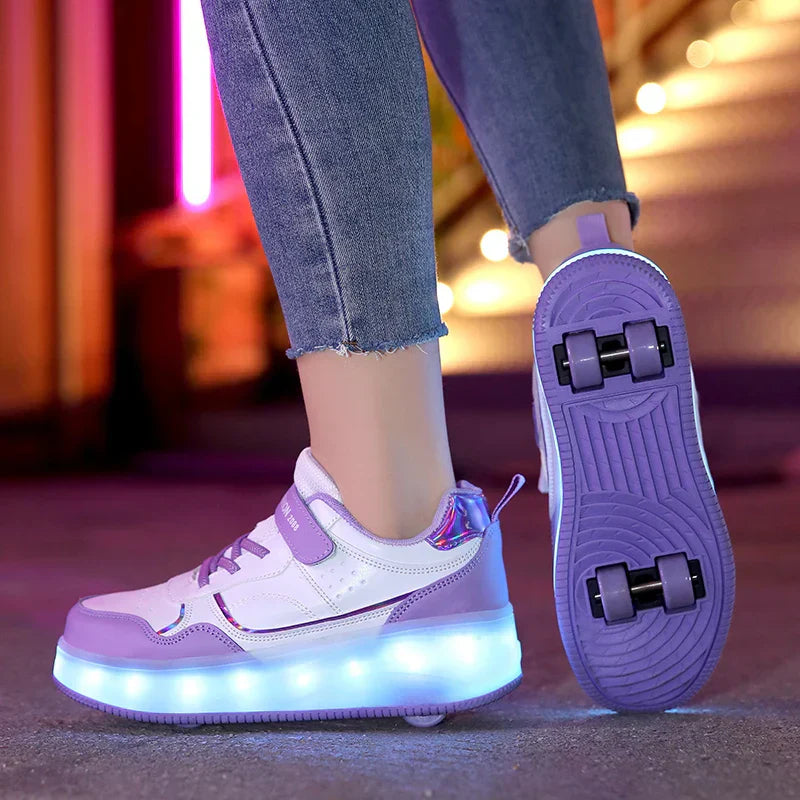 Zoe – Baskets Orthopédiques à Roulettes LED
