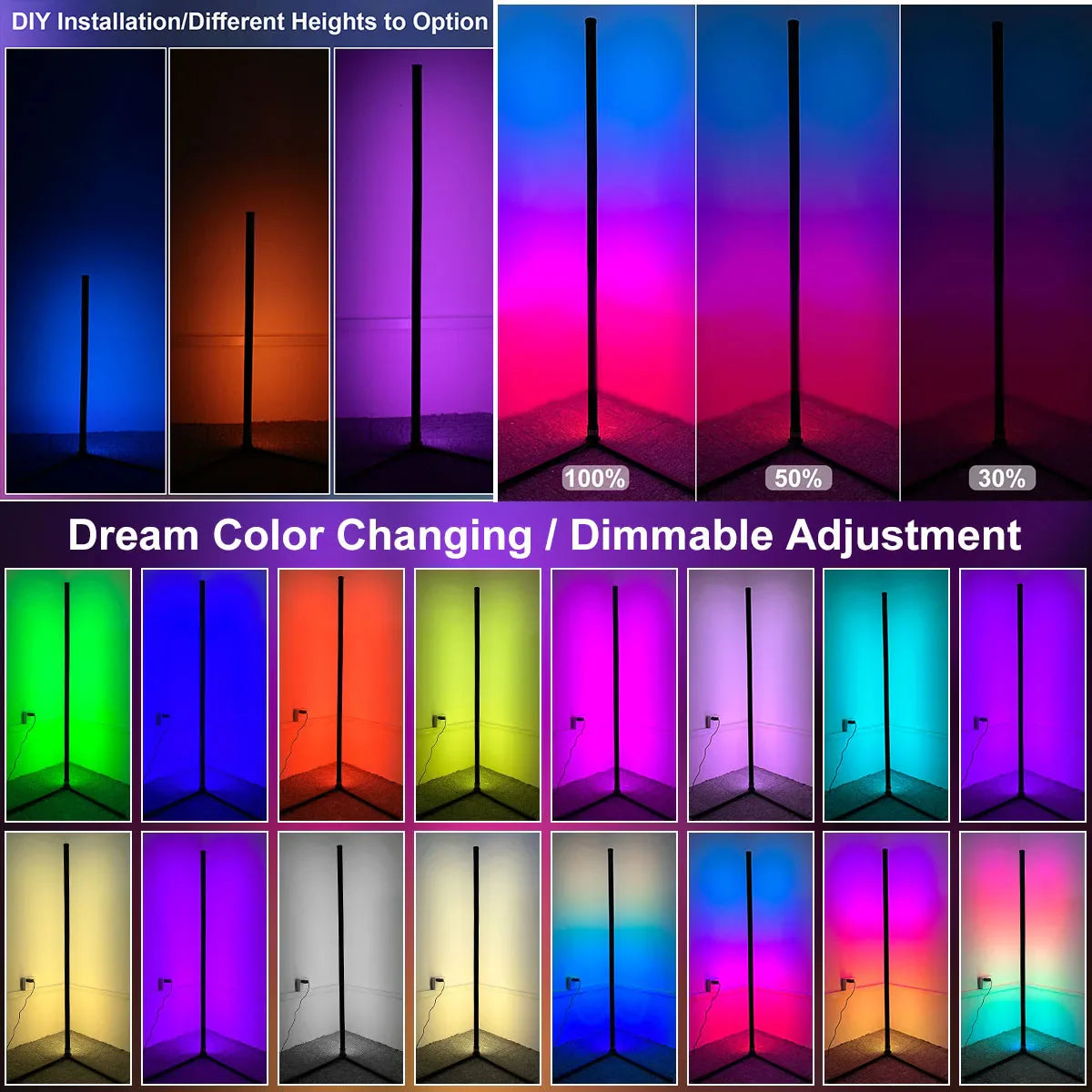 Lampe Led RGB sur pied