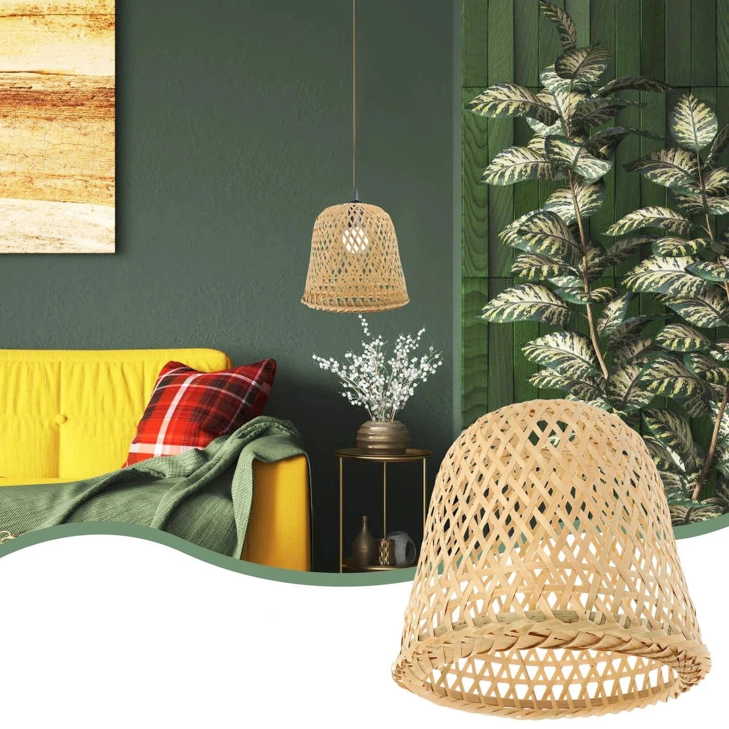 Abat-jour Vintage en Bambou pour Lampe de Chevet