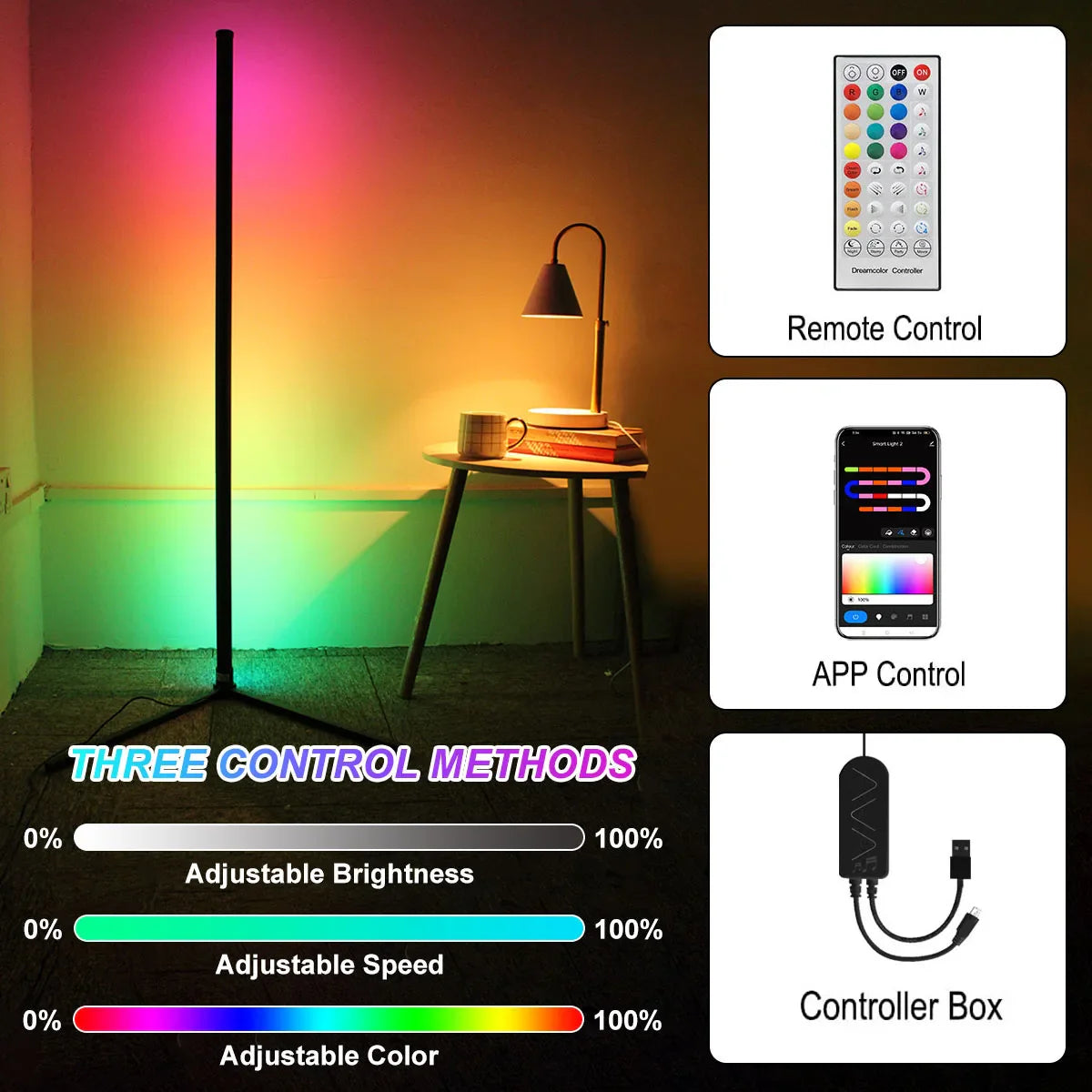 Lampe Led RGB sur pied