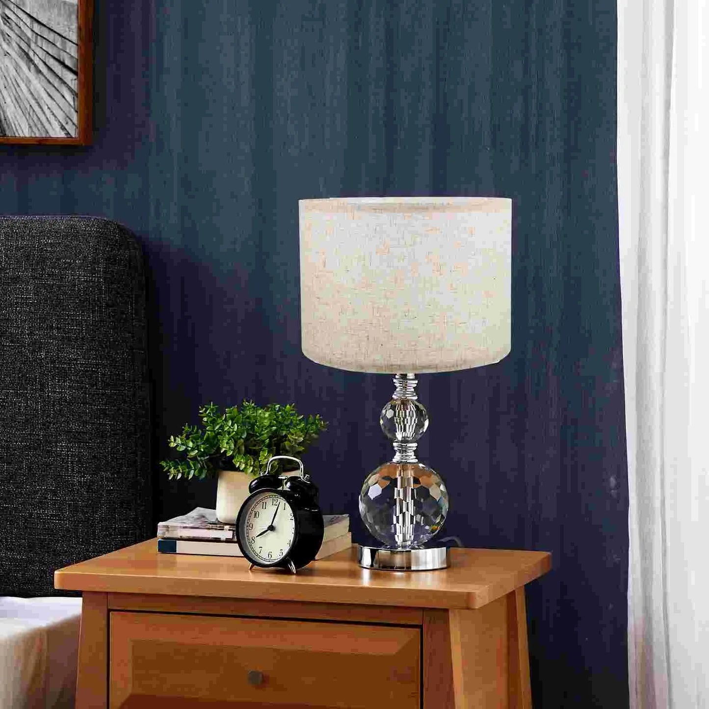 Abat Jour Vintage et Simple en Lin et Alliage de Fer