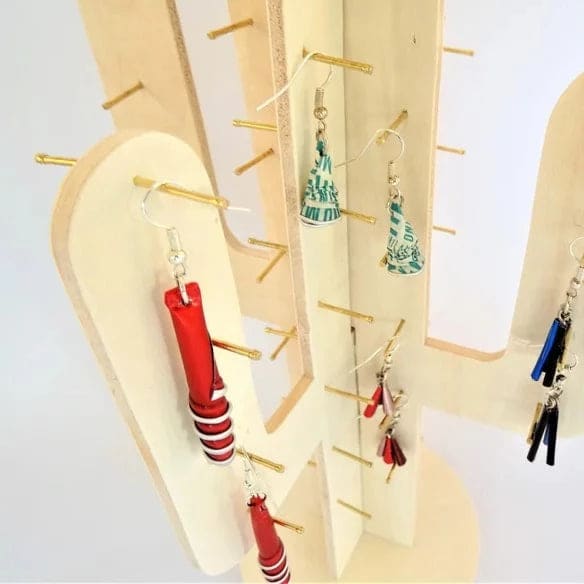 Arbre à bijoux cactus en bois de peuplier