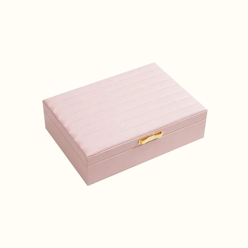 Boîte à bijoux nœud coquette en cuir