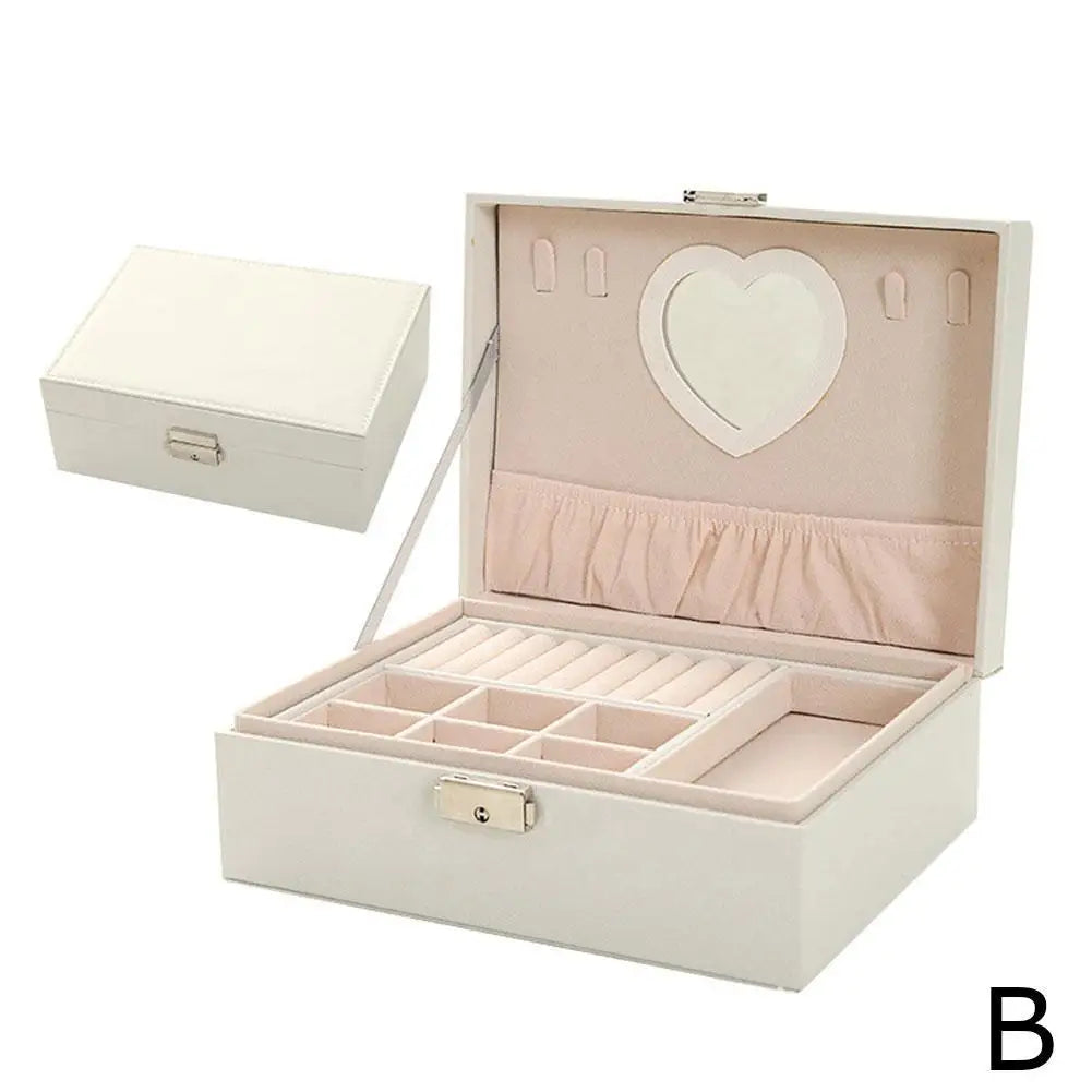 Boîte à bijoux avec miroir cœur