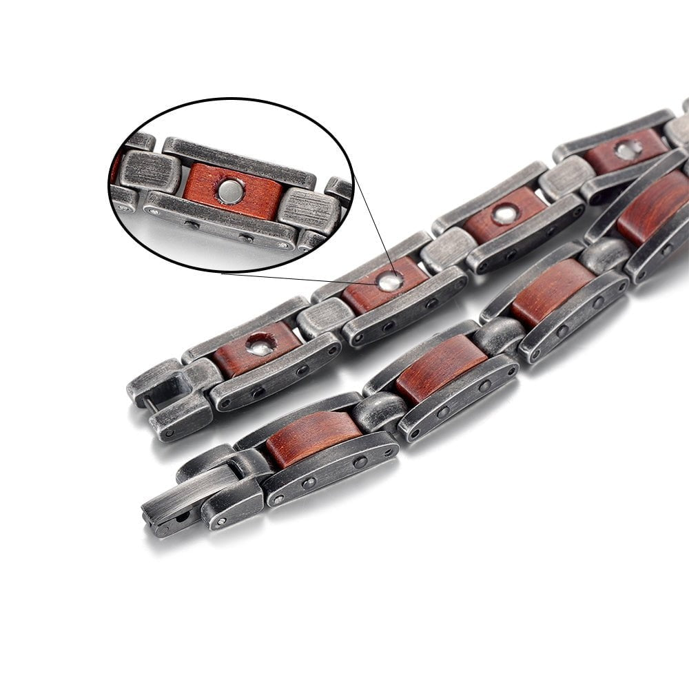 Bracelet magnetique bois - Slim Acajou