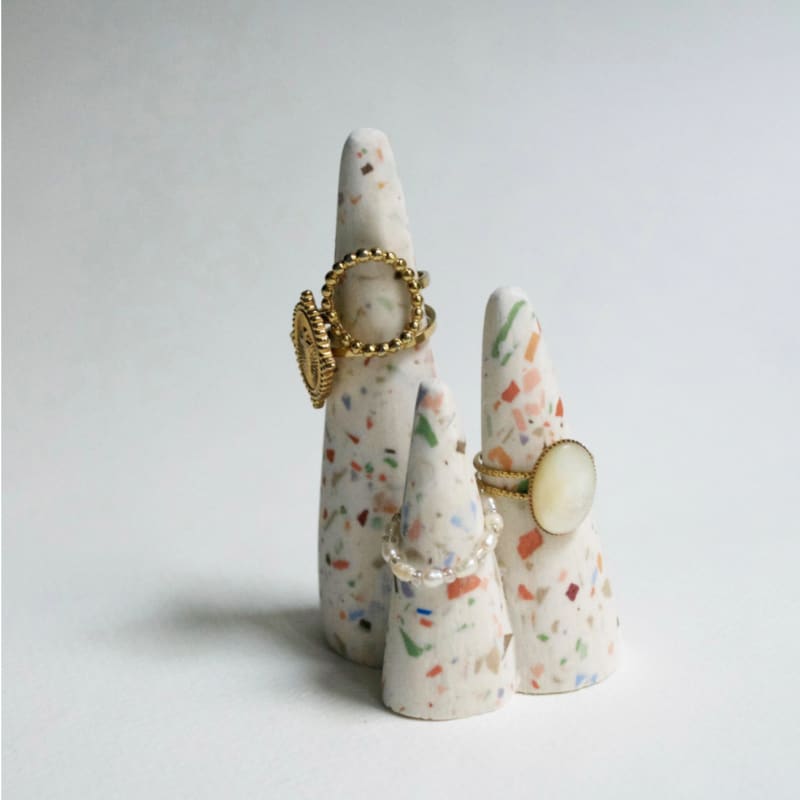 Porte bague design terrazzo multicolore