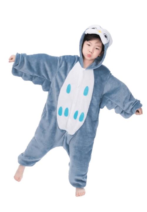 Combinaison Pyjama Garçon Chouette Bleu