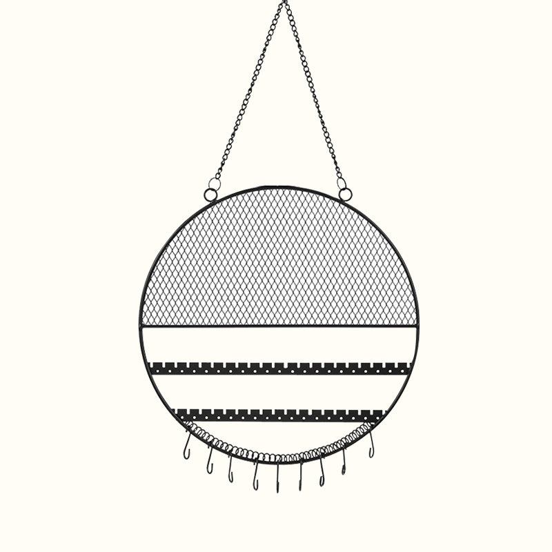 Support mural bijoux rond en métal