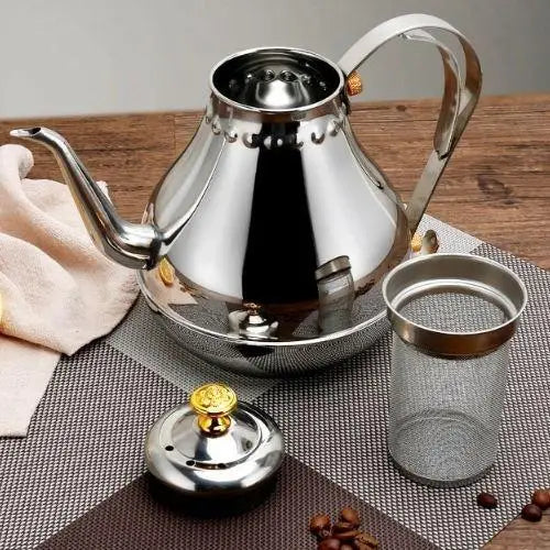 Théière Inox Orientale Argentée