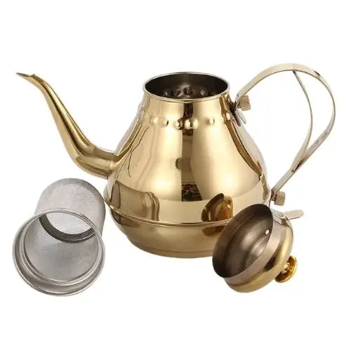 Théière Inox Orientale Dorée