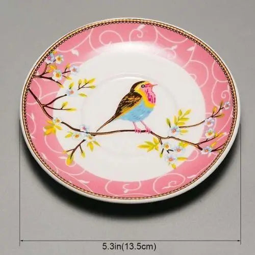 Théière Vintage en Verre avec Motif d'Oiseaux