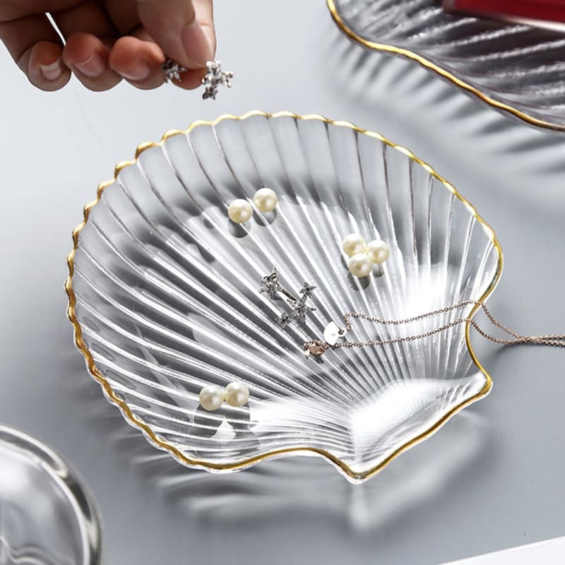 Vide poche coquillage en verre