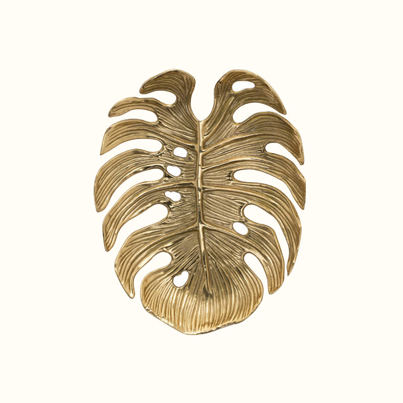 Vide-poche doré feuille Monstera en métal