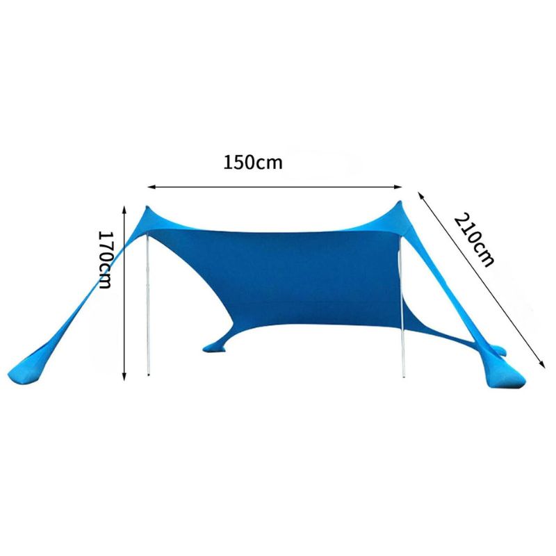 Voile d'Ombrage Rectangulaire Bleu pour Plage