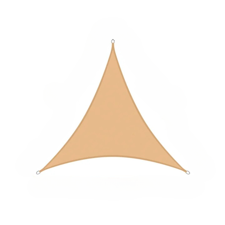 Voile d'Ombrage Triangulaire Beige et Léger en Tissu Oxford