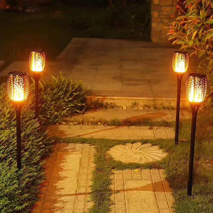 Torche Solaire Extérieure – Éclairage LED Effet Flamme Résistant aux Intempéries pour Jardin et Terrasse