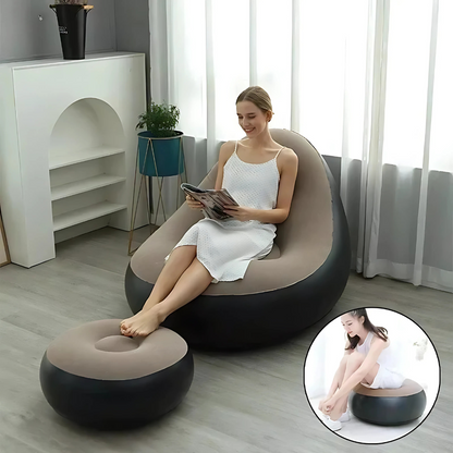 AirLounge – Canapé Gonflable avec Repose-Pied