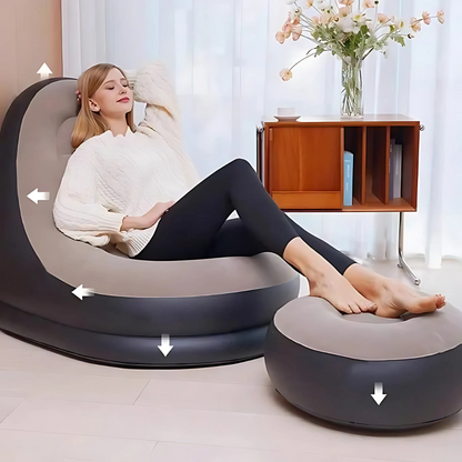 AirLounge – Canapé Gonflable avec Repose-Pied