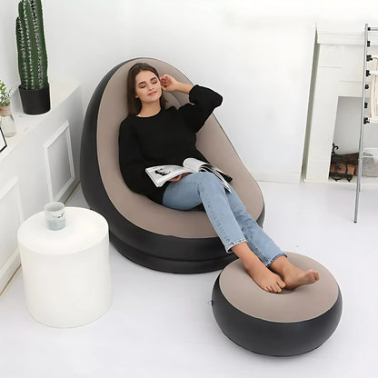 AirLounge – Canapé Gonflable avec Repose-Pied
