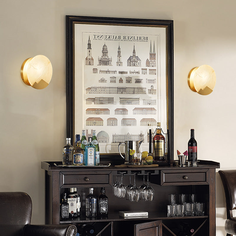 Applique Murale LED Nordic Minimalist - Lampe en Marmor et Laiton avec Dimmer