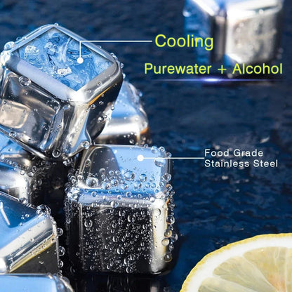 8 Glaçons réutilisables inox en forme de Dés à jouer motifs Poker