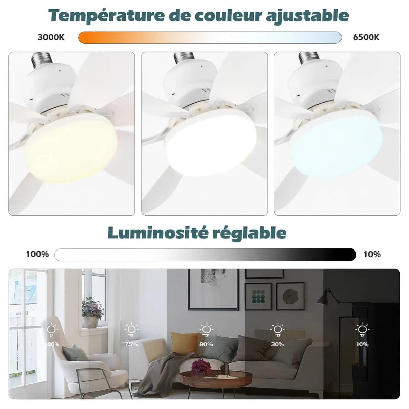AeroLight™ E27 - Ventilateur Plafonnier LED 30W – E27 avec Télécommande