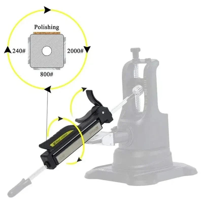 Affûteur de couteaux – Système à angle fixe avec pierres diamantées, pierres à aiguiser et polissage