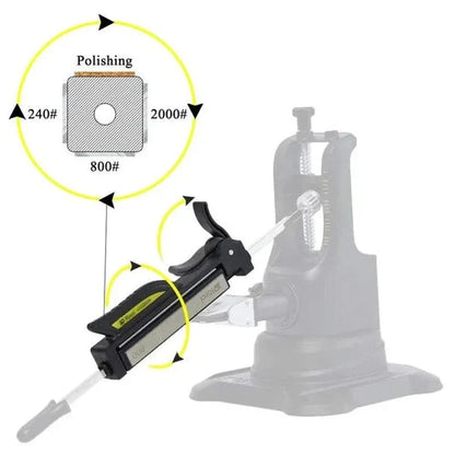 Affûteur de couteaux – Système à angle fixe avec pierres diamantées, pierres à aiguiser et polissage
