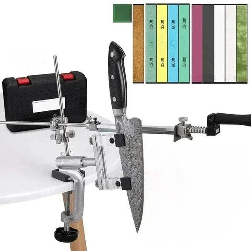 Aiguiseur à angle fixe professionnel - Support + Kit de Pierre à aiguiser