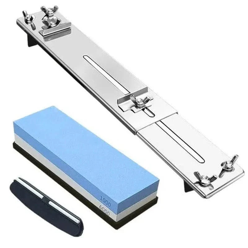 Aiguiseur de couteaux avec support ajustable inclus + pierre à aiguiser