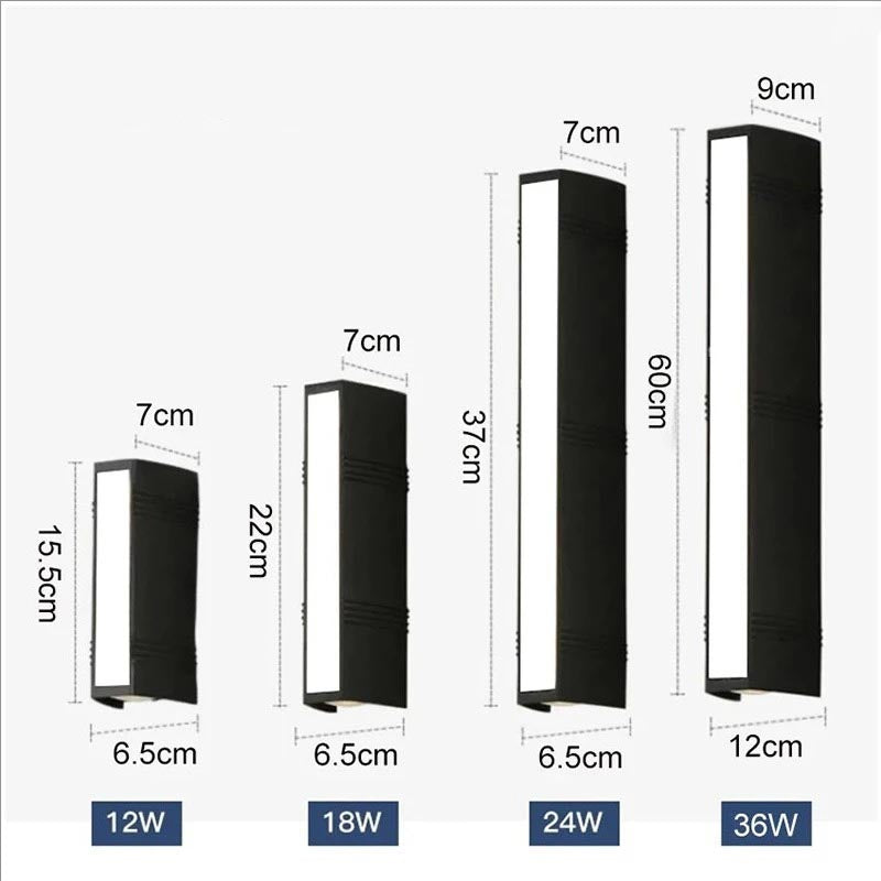 Applique mural led extérieur IP65 extérieur dimension modèle