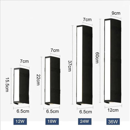 Applique mural led extérieur IP65 extérieur dimension modèle