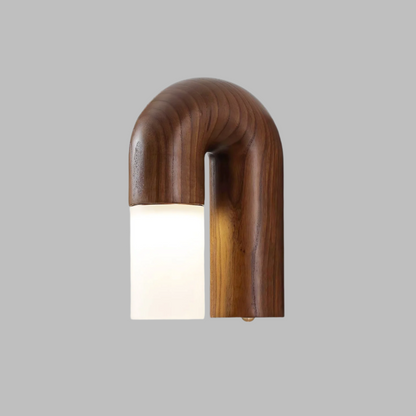 Applique Murale Arcus Wood - Lampe Moderne en Bois et Métal avec Lumière LED Intégrée