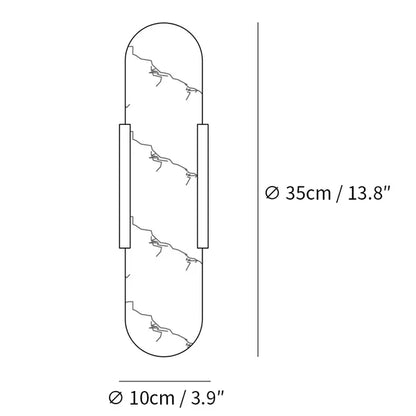 Applique Murale Melange Elongée en Albâtre - Design Élégant avec Détails en Laiton