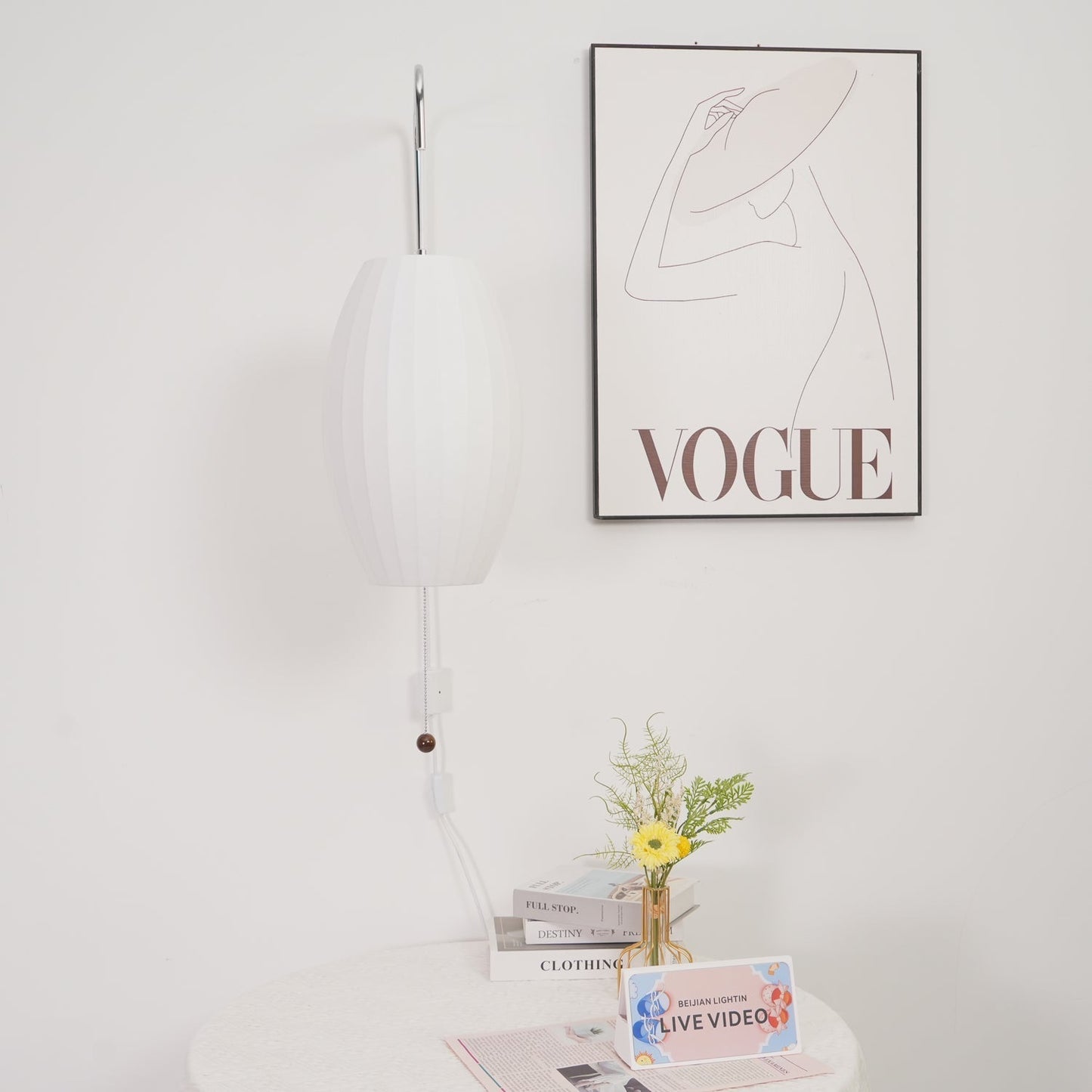 Applique Murale Nelson - Design Moderne Mi-Siècle en Noyer et Métal