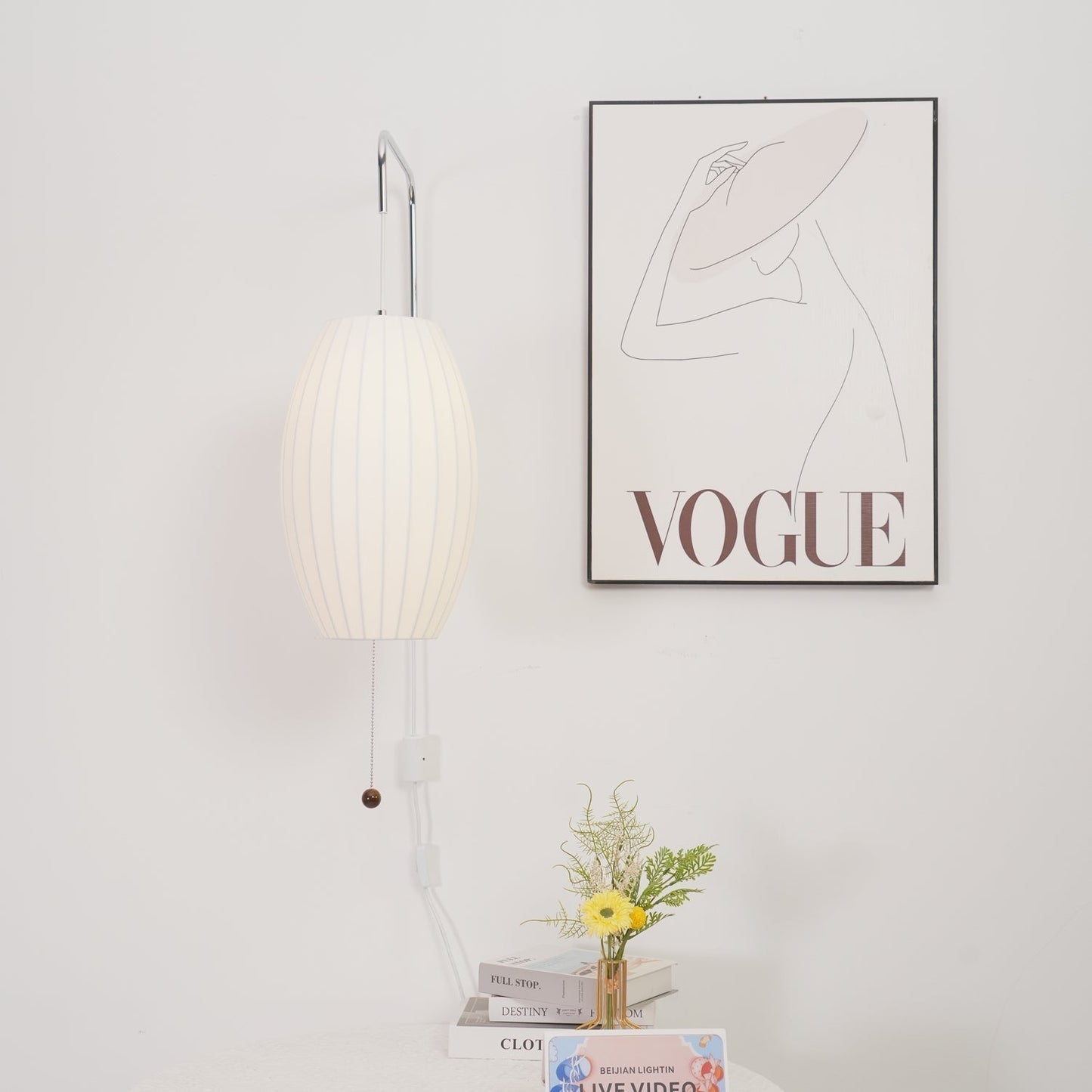 Applique Murale Nelson - Design Moderne Mi-Siècle en Noyer et Métal