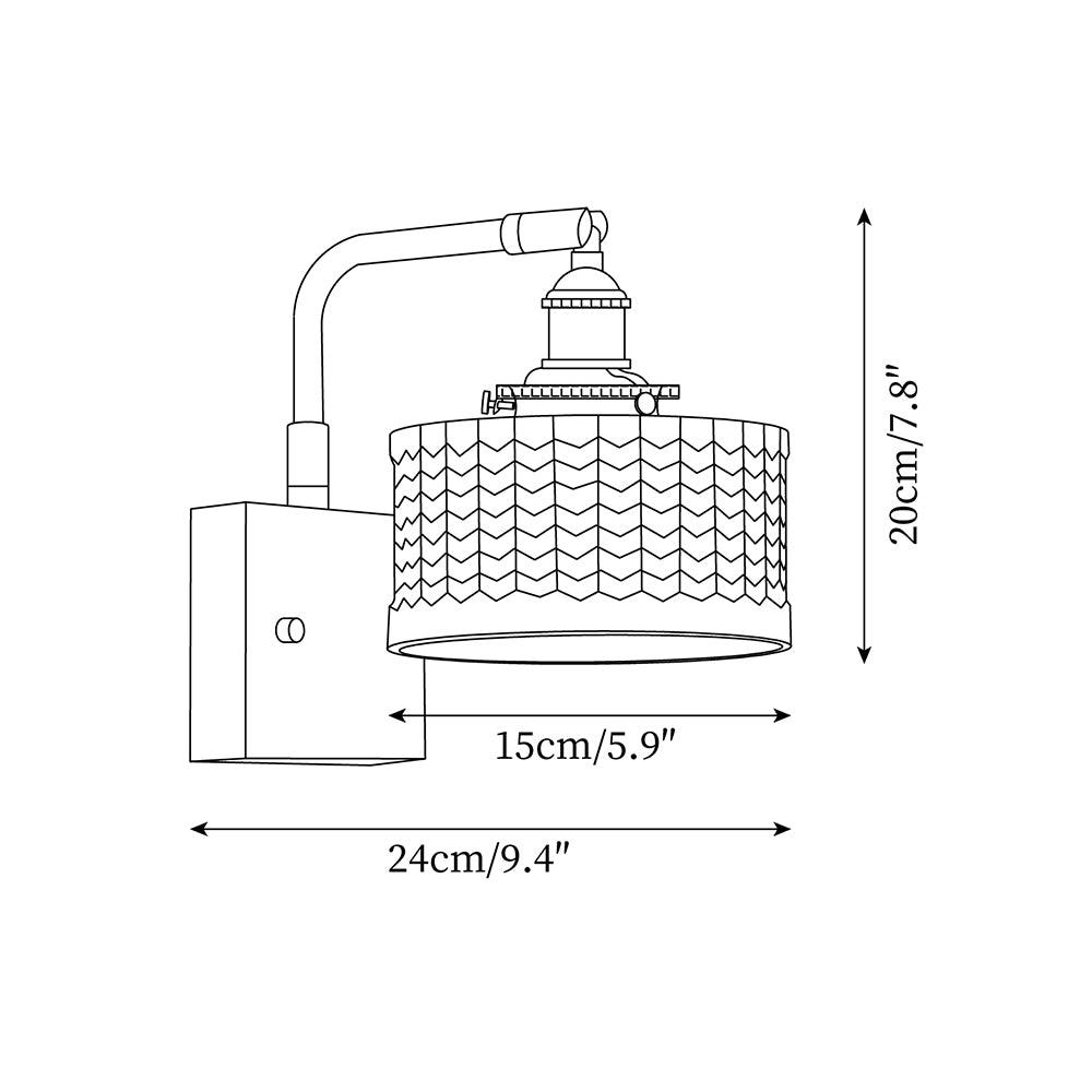 Applique Murale Camela – Éclairage Rustique avec Verre Artisanal et Base en Bois