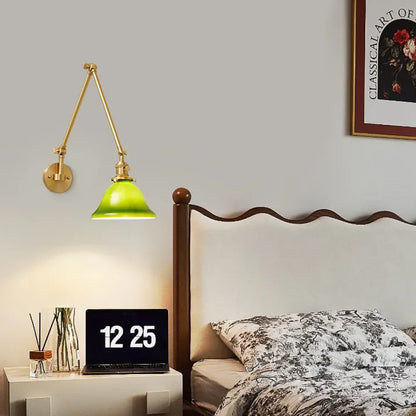 Applique Murale Vintage Verte – Design Classique et Bras Ajustable