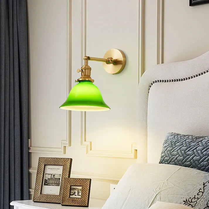 Applique Murale Vintage Verte – Design Classique et Bras Ajustable