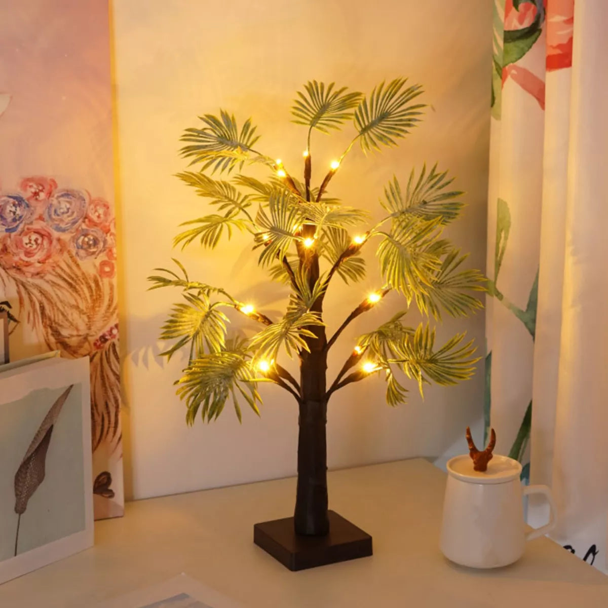 Guirlande LED Palmier de Noël - Lumières Décoratives pour Fêtes et Noël