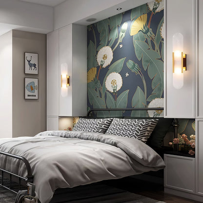 Applique Murale Melange Elongée en Albâtre - Design Élégant avec Détails en Laiton