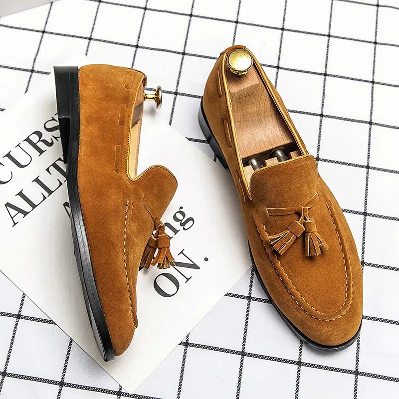 Mocassin daim homme luxe-Old Money