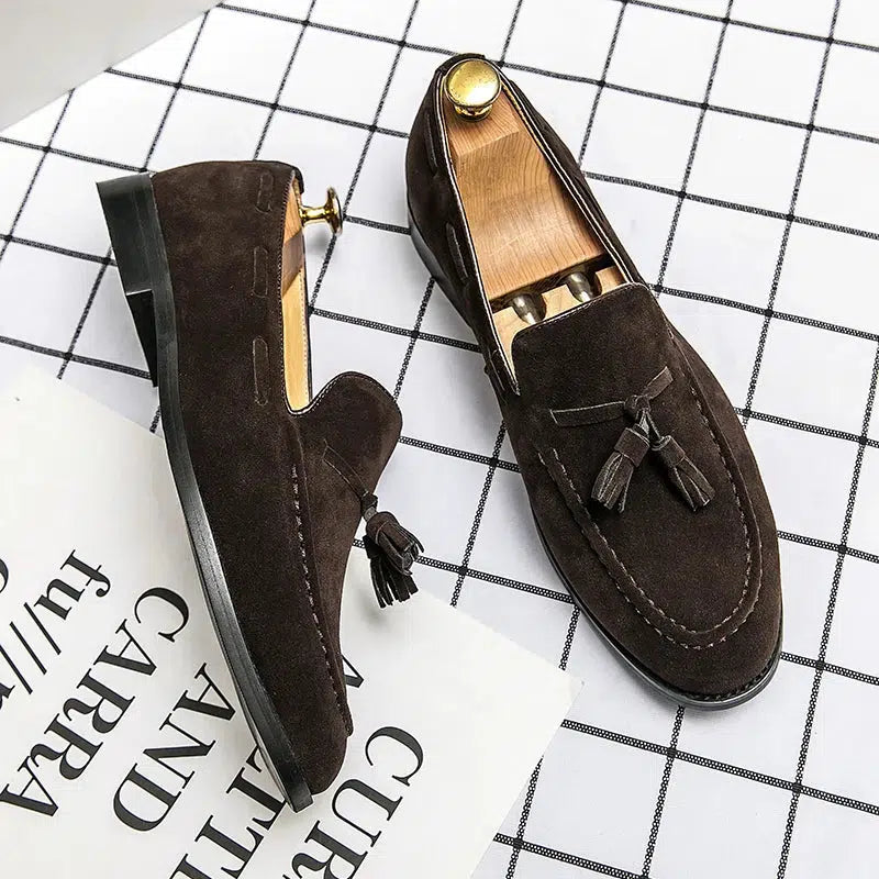 Mocassin daim homme luxe-Old Money