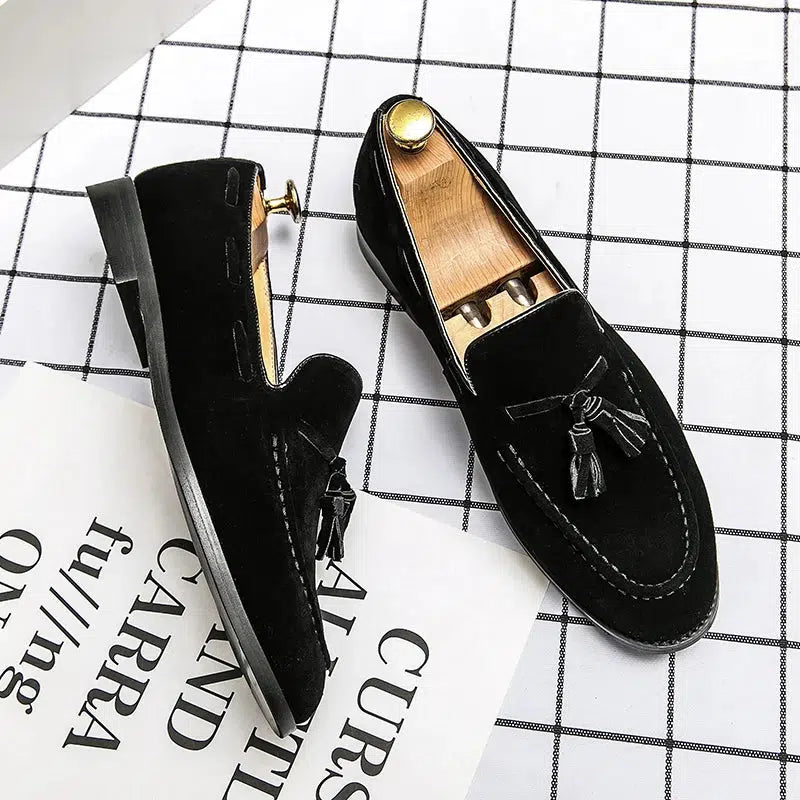 Mocassin daim homme luxe-Old Money