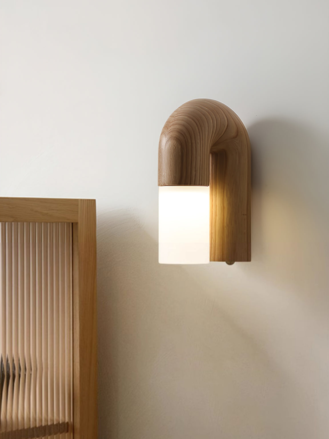 Applique Murale Arcus Wood - Lampe Moderne en Bois et Métal avec Lumière LED Intégrée
