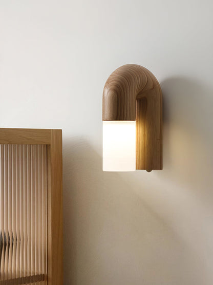 Applique Murale Arcus Wood - Lampe Moderne en Bois et Métal avec Lumière LED Intégrée