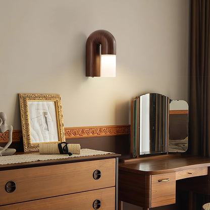 Applique Murale Arcus Wood - Lampe Moderne en Bois et Métal avec Lumière LED Intégrée