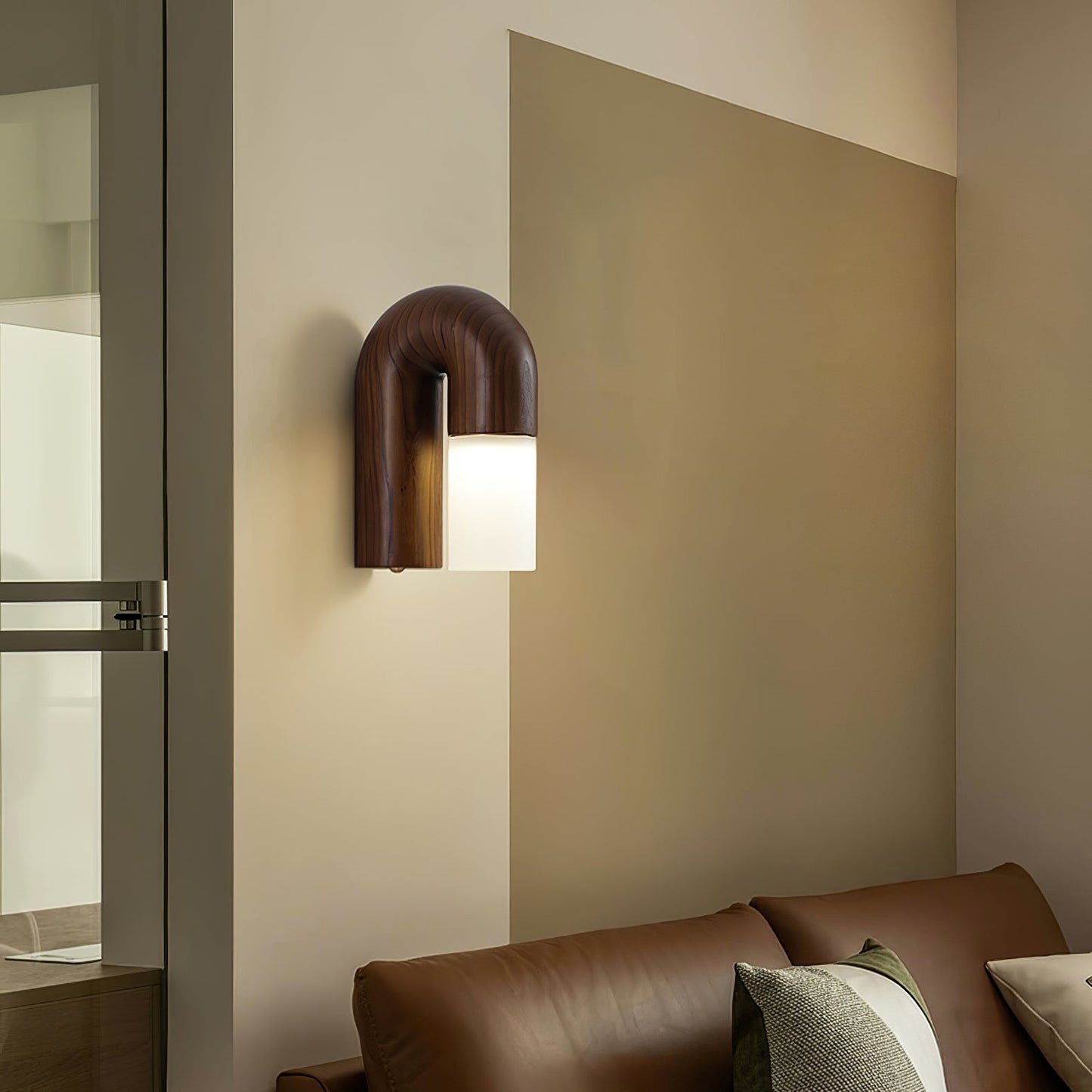 Applique Murale Arcus Wood - Lampe Moderne en Bois et Métal avec Lumière LED Intégrée